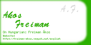 akos freiman business card